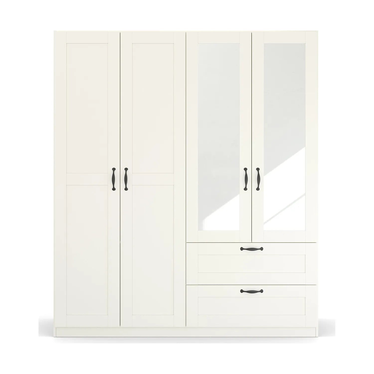 Rauch Cottage 181cm White 4 Door Wardrobe with Drawers