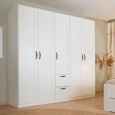 Rauch Cottage 226cm Wide 5 Door Wardrobe with Drawers