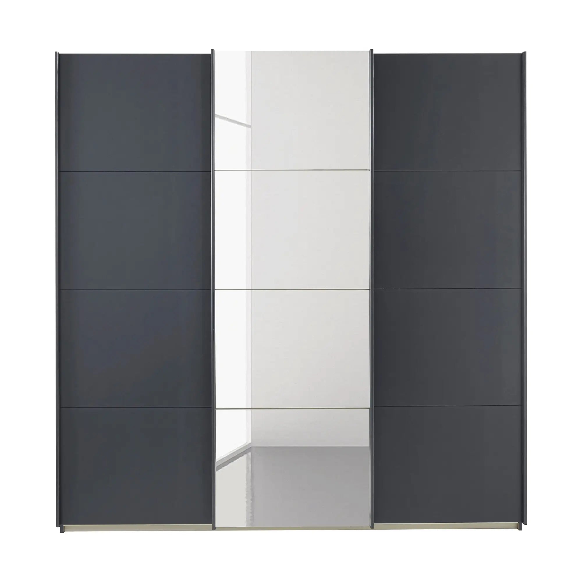 Rauch Forms Metallic Grey & Mirror 3 Door Sliding Wardrobe - Pendle Village Furniture