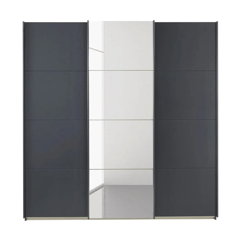 Rauch Formes Decor 3 Door Sliding Wardrobe With Middle Mirror Door Available in 2 Heights 210cm or 229cm and also have two width options 203cm and 271cm - Front View