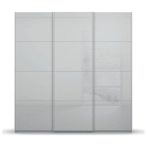 Rauch Formes Silk Grey Glass Front Sliding Door Wardrobe - Available in 203cm and 271cm widths, 210cm and 229cm heights with 3 sliding doors. Visit our Nelson, Lancashire store or buy online. Free delivery and assembly throughout England - Front View