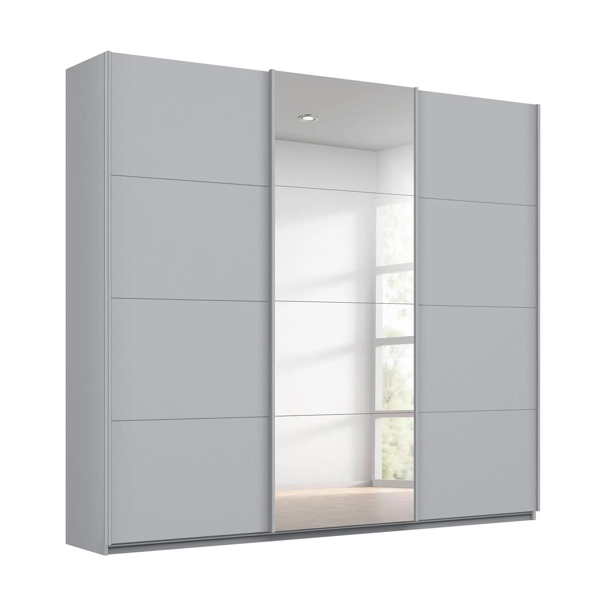 Rauch Forms Silk Grey & Mirror 3 Door Sliding Wardrobe - Pendle Village Furniture