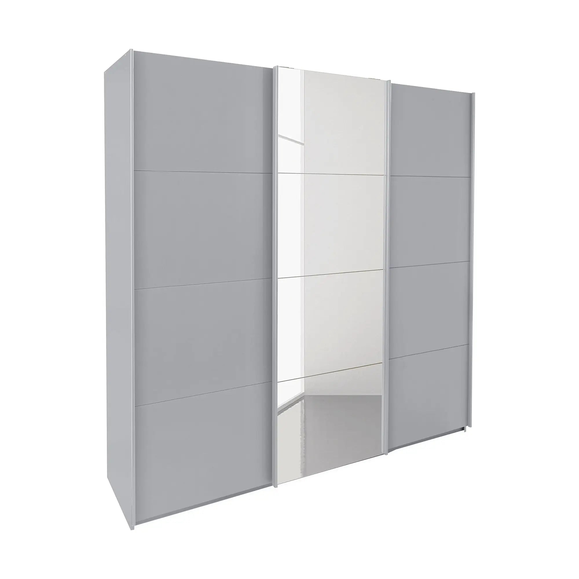 Rauch Forms Silk Grey & Mirror 3 Door Sliding Wardrobe - Pendle Village Furniture