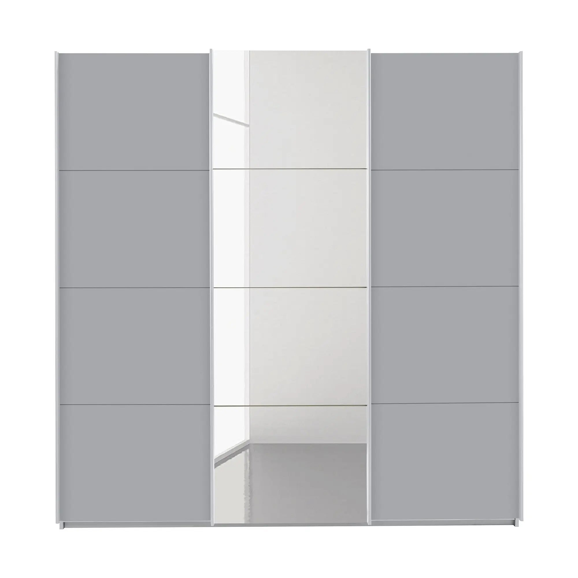 Rauch Forms Silk Grey & Mirror 3 Door Sliding Wardrobe - Pendle Village Furniture