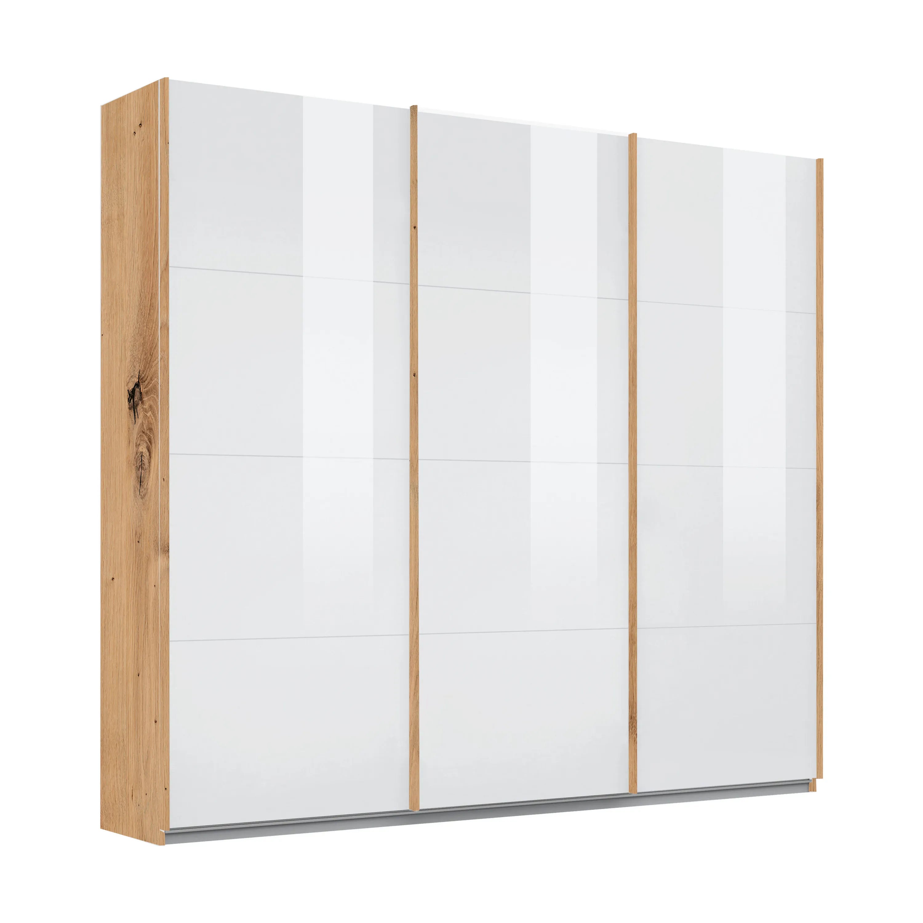 Rauch Forms 3 Door Sliding White Glass Wardrobe