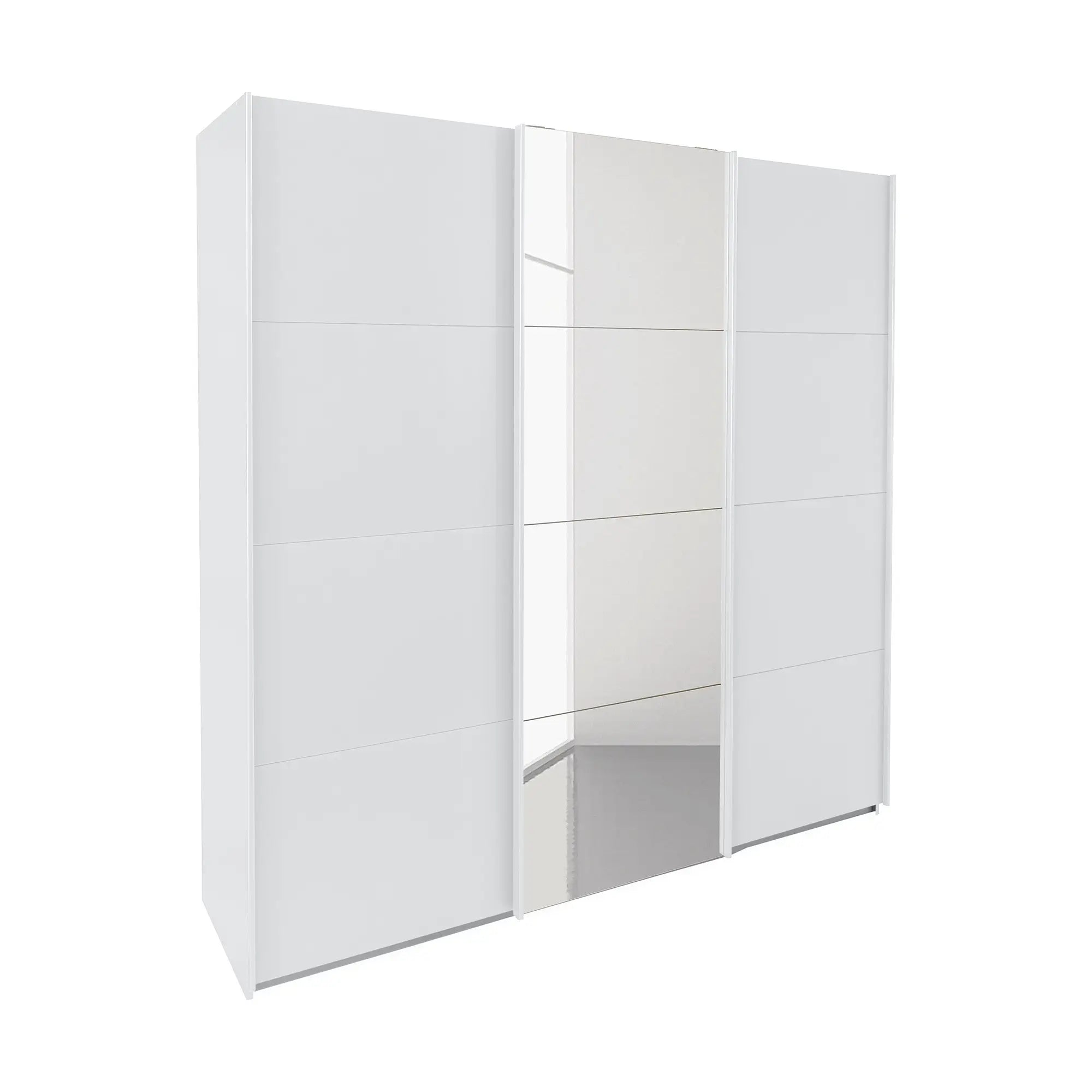 Rauch Forms White 3 Door Sliding Wardrobe with Mirror