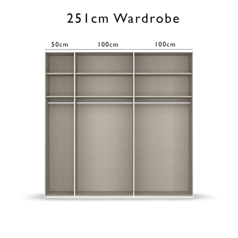 Rauch Lando White Glass 251cm Sliding Door Wardrobe - Interior details