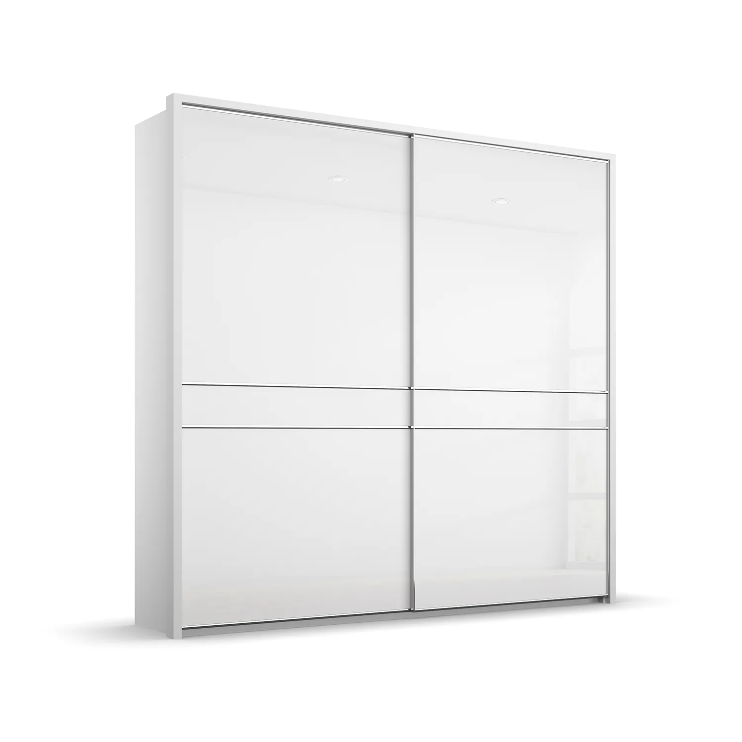 Lando Sliding White Glass Wardrobe