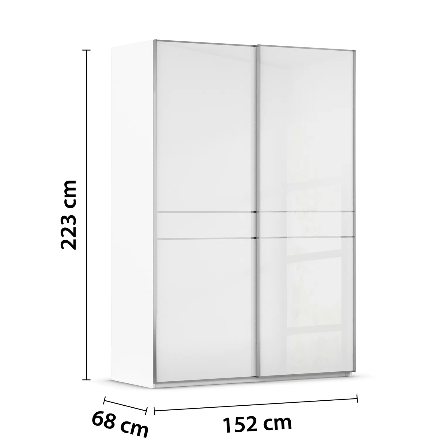 Lando Sliding White Glass Wardrobe