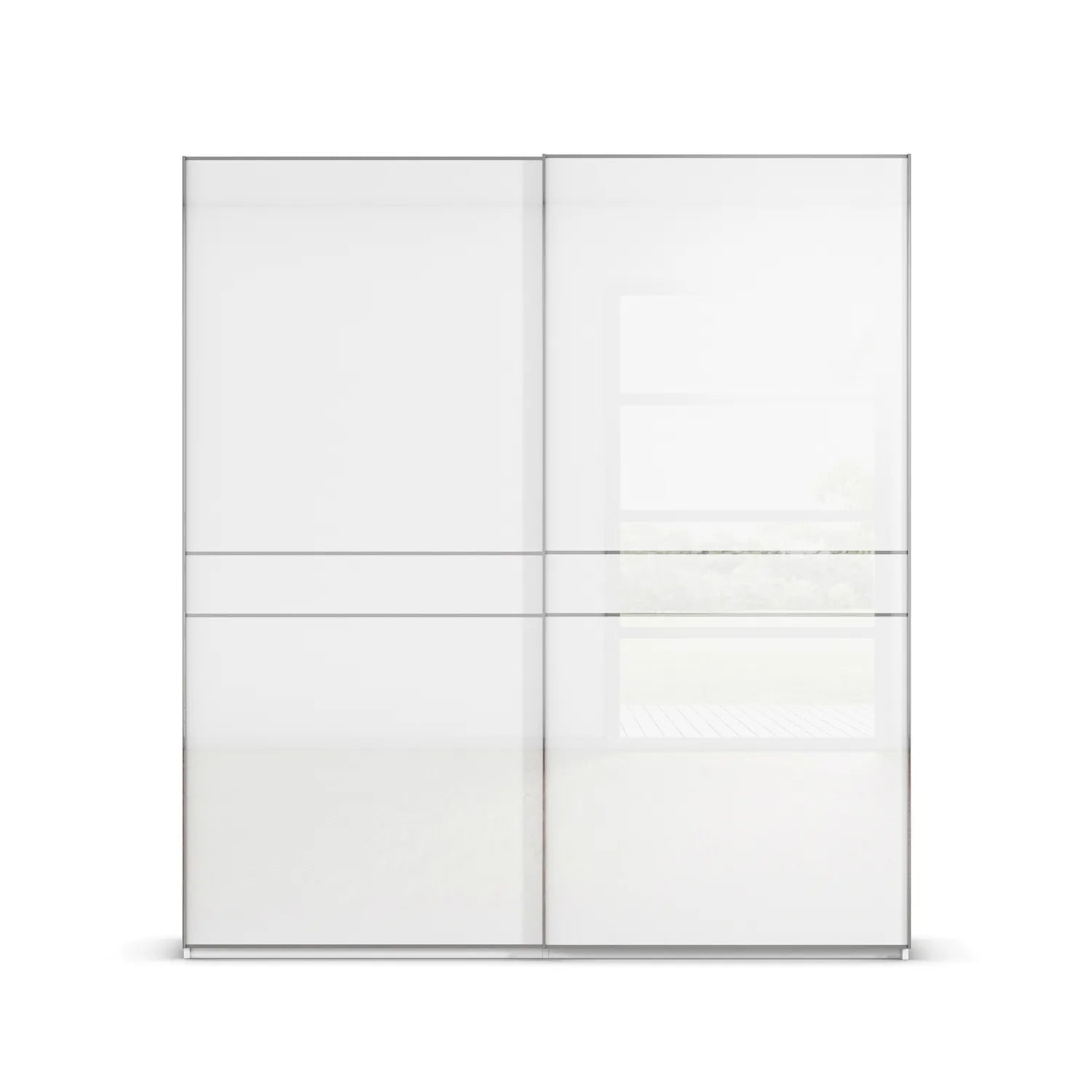 Lando Sliding White Glass Wardrobe