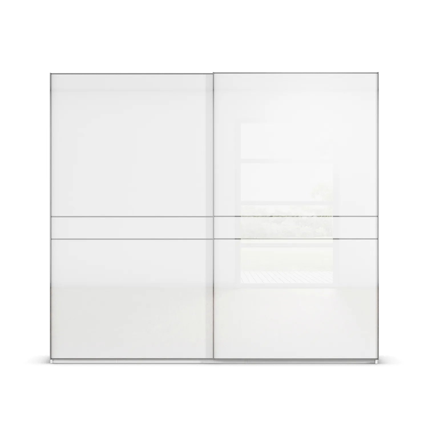 Lando Sliding White Glass Wardrobe