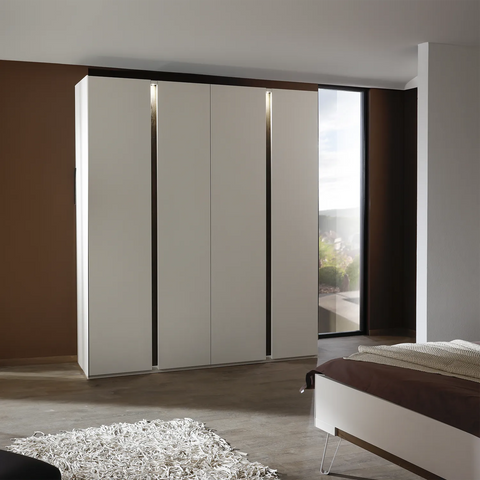 Larisa 4 Door  Wardrobe in Champagne Colour width 201cm Height 223cm and Depth is 61cm