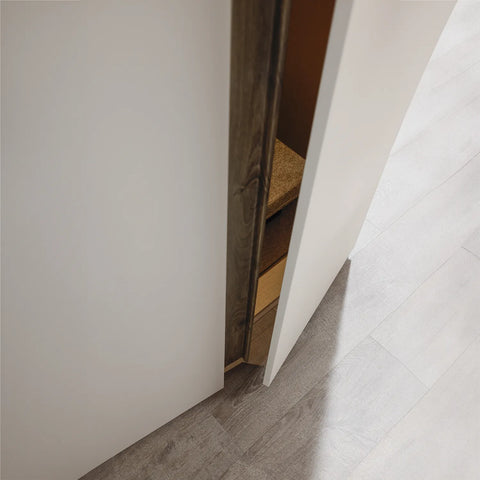 Larisa Graphite & Atlantic Oak Hinged 4 Door Wardrobe, also available in Champagne - Door Close Up