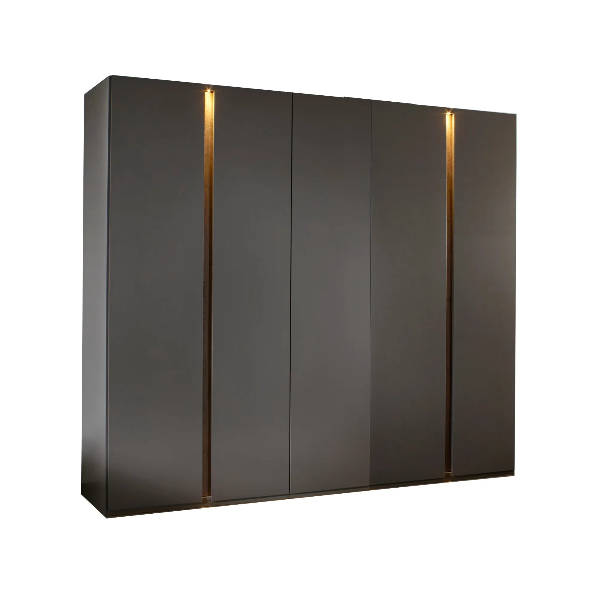 Larisa 251cm Graphite & Atlantic Oak Hinged 5 Door Wardrobe