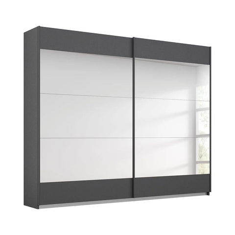 Mali Graphite & Mirror Sliding Door Wardrobe - 002