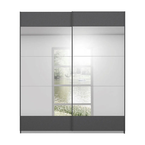 Mali Graphite & Mirror Sliding Door Wardrobe - 003