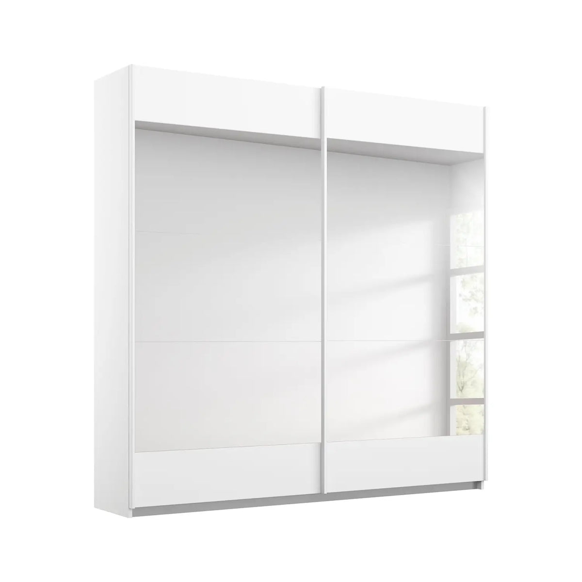 Mali White Sliding Door Wardrobe With Mirror - 001