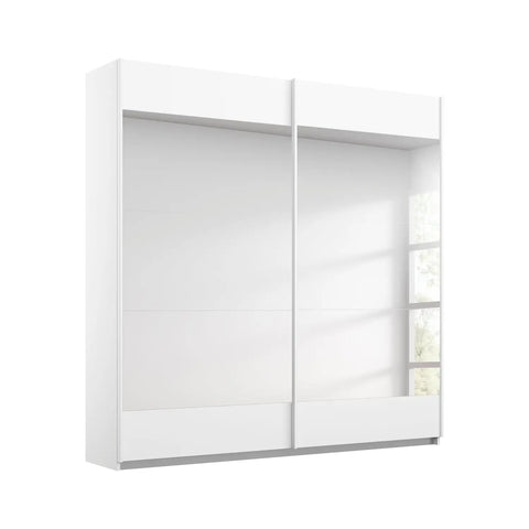 Mali White Sliding Door Wardrobe With Mirror - 001