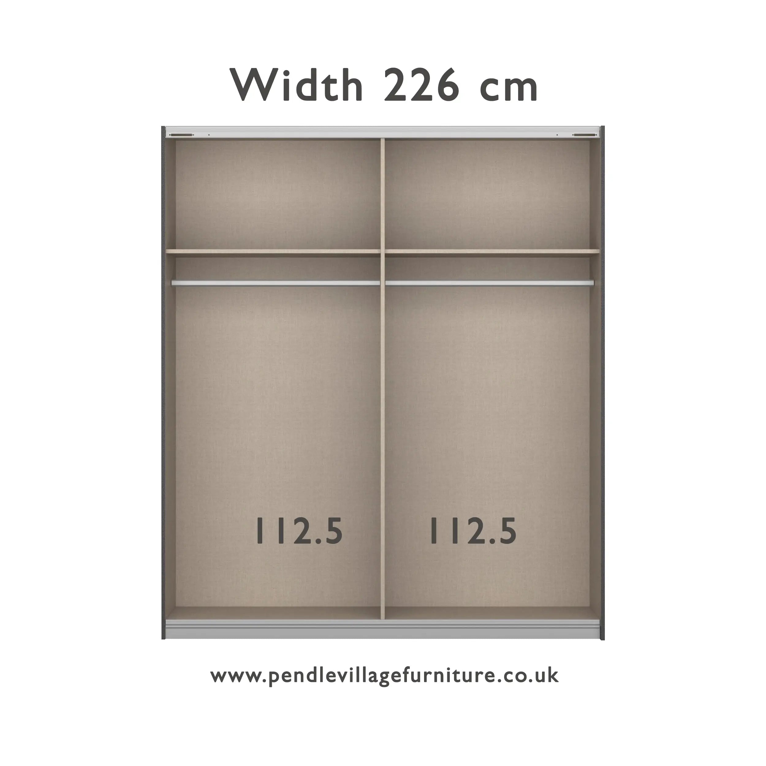 Mali Silk Grey & Mirror Sliding Door Wardrobe