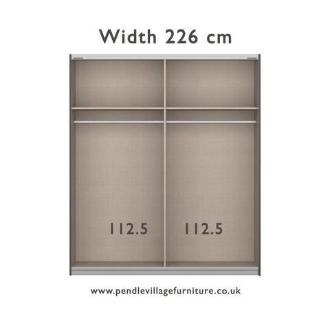 Rauch Mali Silk Grey & Mirror Sliding Door Wardrobe - 006