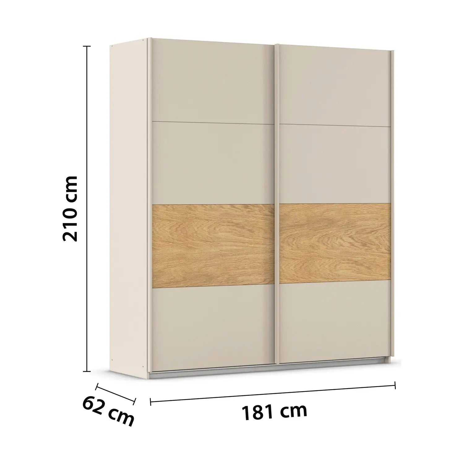 Rauch Malva 181cm Champagne Sliding Door Wardrobe