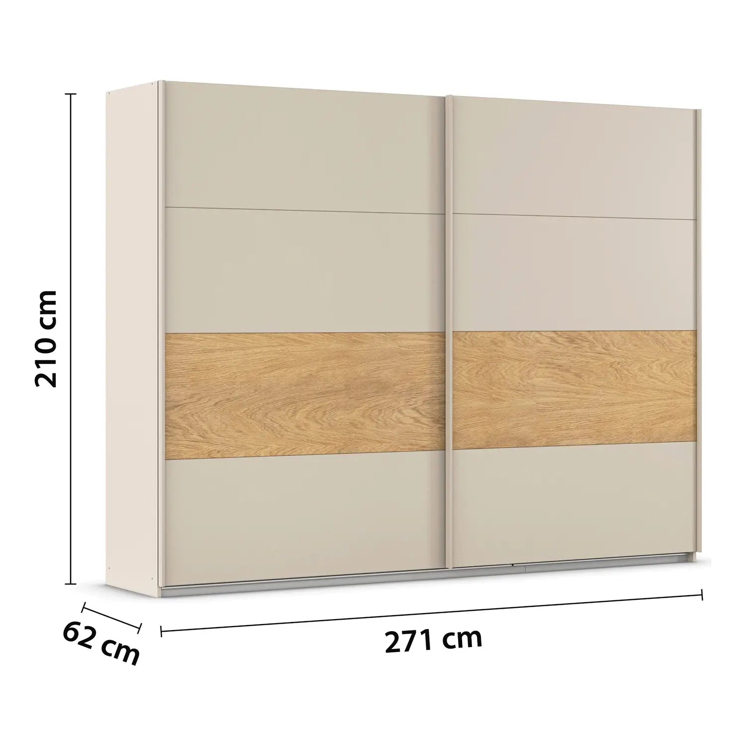 Rauch Malva 271cm Champagne Sliding Door Wardrobe