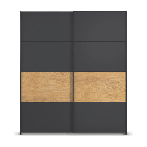 Rauch Malva 181cm Metallic Grey Sliding Door Wardrobe - Front 