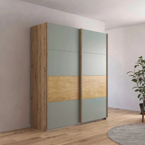 Rauch Malva 181cm Sage Green Sliding Door Wardrobe Lifestyle 