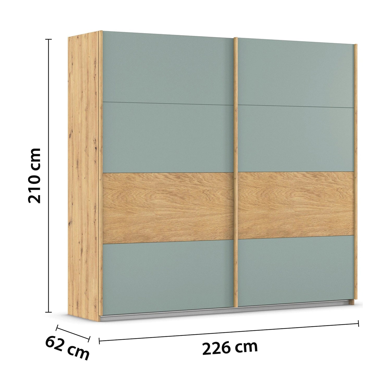 Rauch Malva 226cm Sage Green Sliding Door Wardrobe