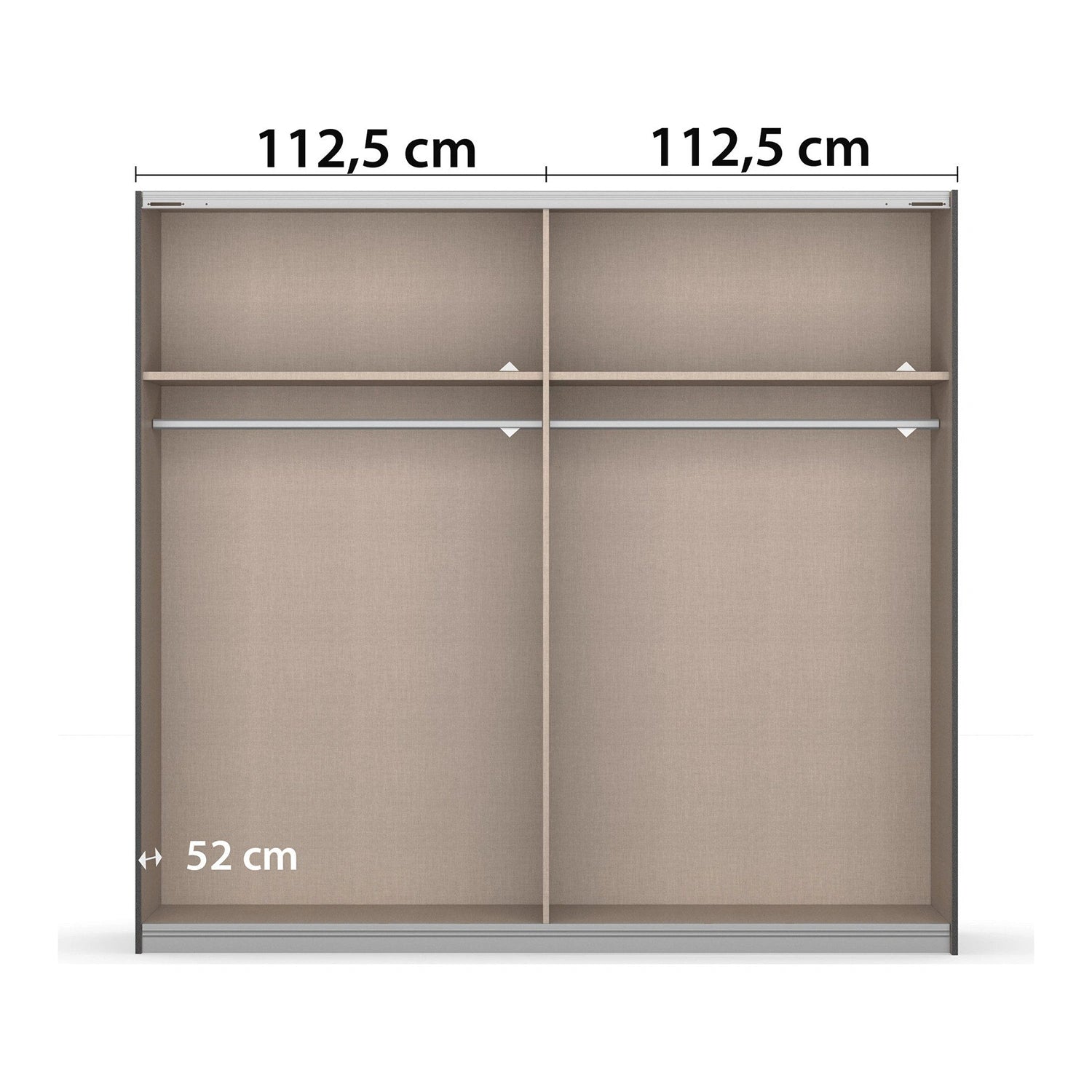 Rauch Marburg Silk Grey 2 Door Sliding Wardrobe