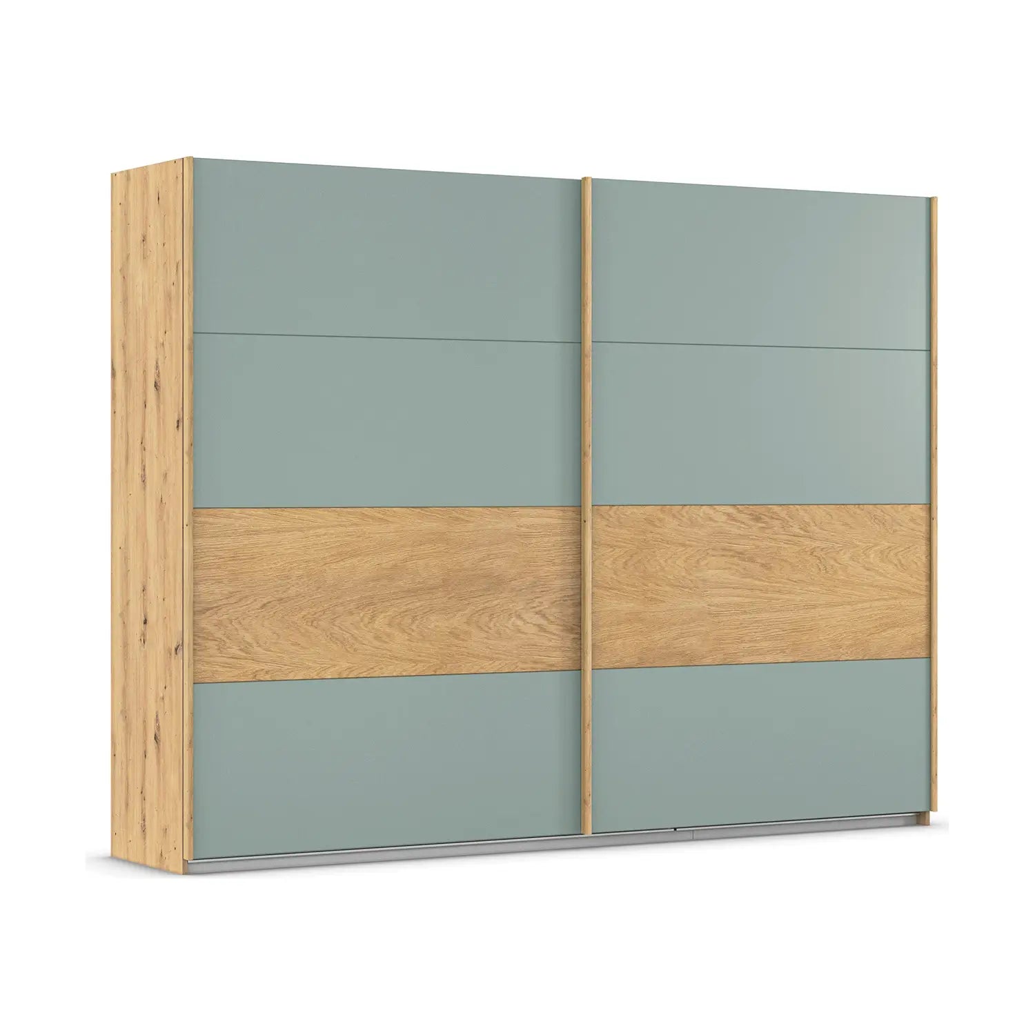 Rauch Malva 271cm Artisan Oak & Sage Green Sliding Door Wardrobe