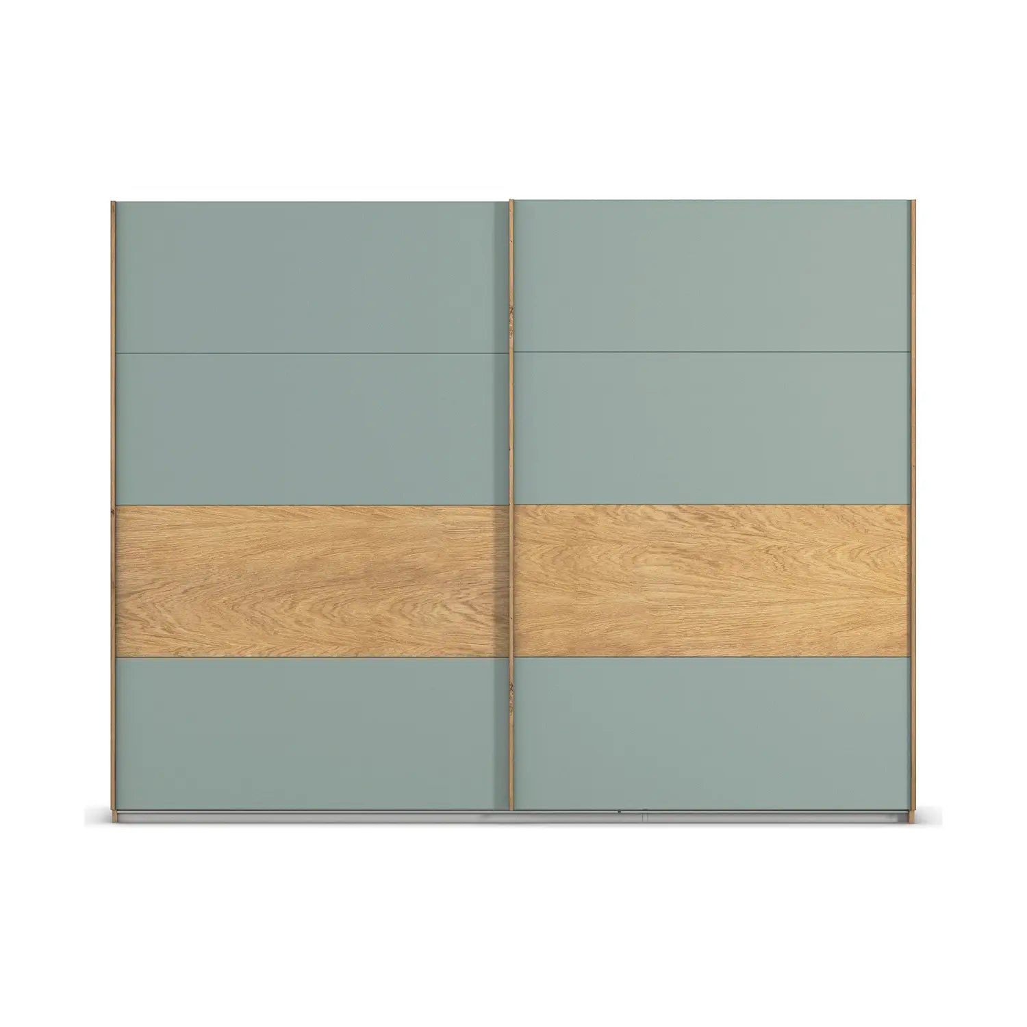 Rauch Malva 271cm Artisan Oak & Sage Green Sliding Door Wardrobe