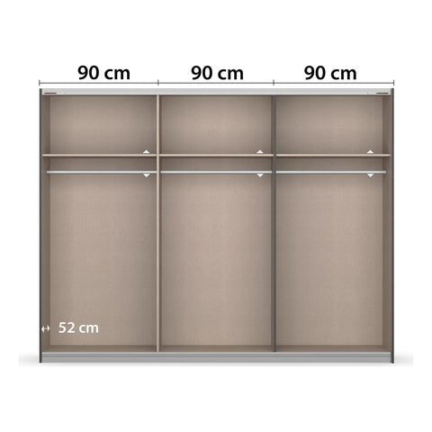 Rauch Marburg Silk Grey 2 Door Sliding Wardrobe