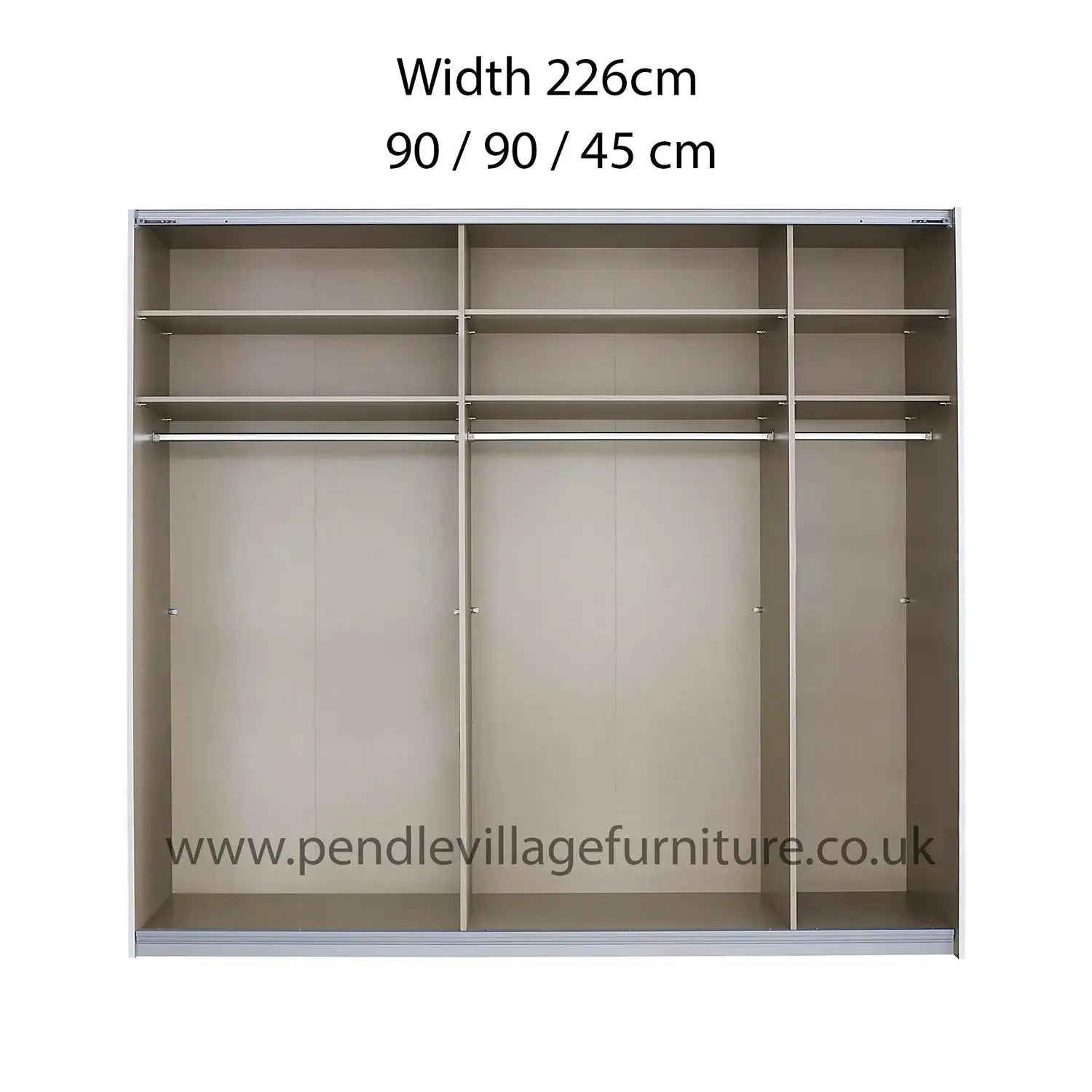 Rauch Silk Grey Perth Sliding Door Wardrobe With Mirror