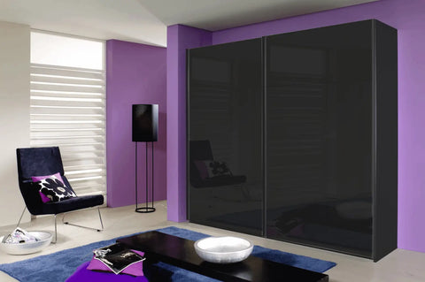 Rauch Forms Black Glass 2 Door sliding Wardrobe