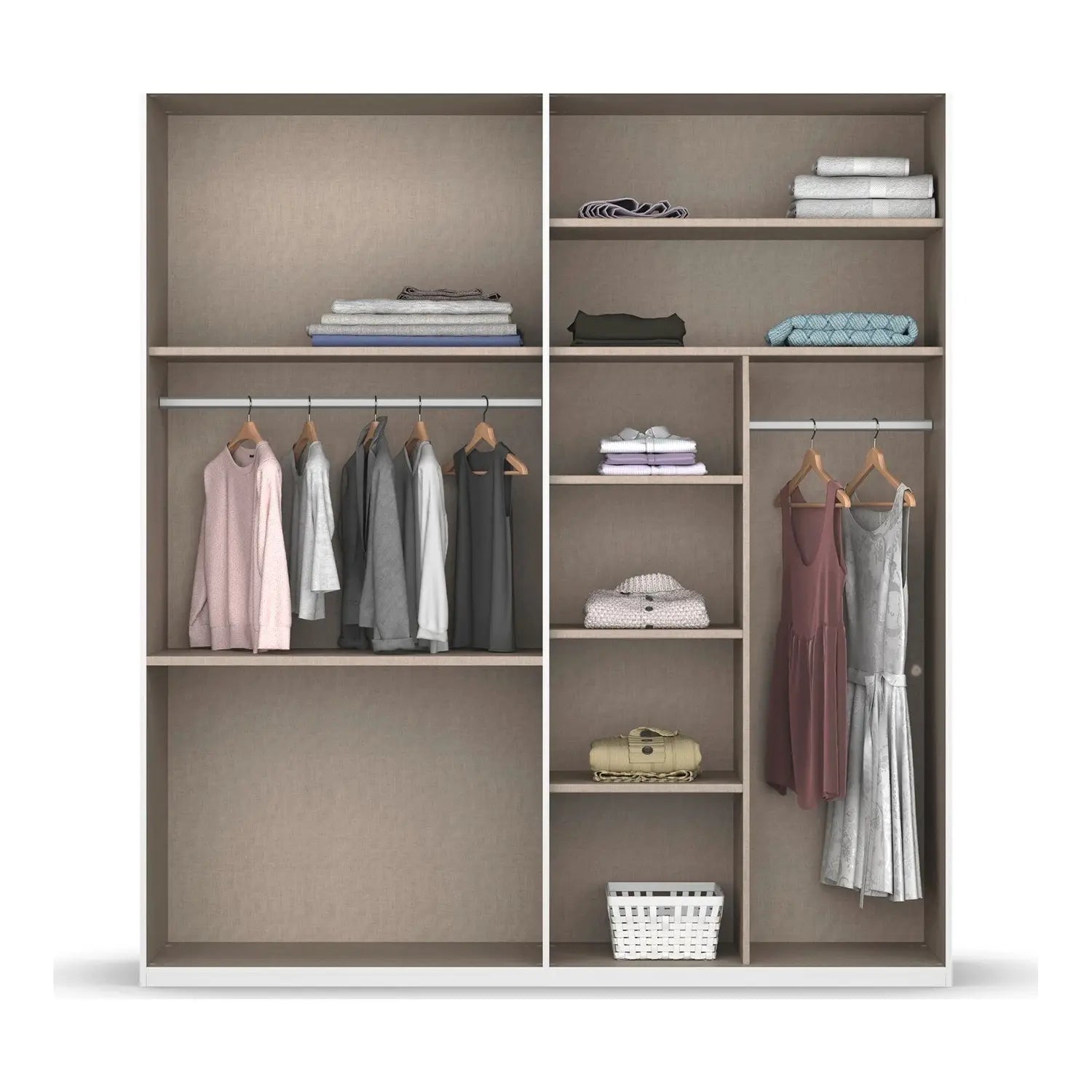 Rauch Montclar White High Gloss 4 Door Wardrobe with Drawers