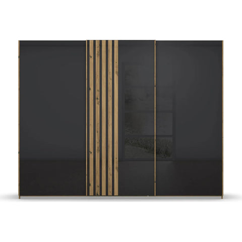 Rauch Mosbach Basalt Glass Large 3 Door Sliding Wardrobe -271