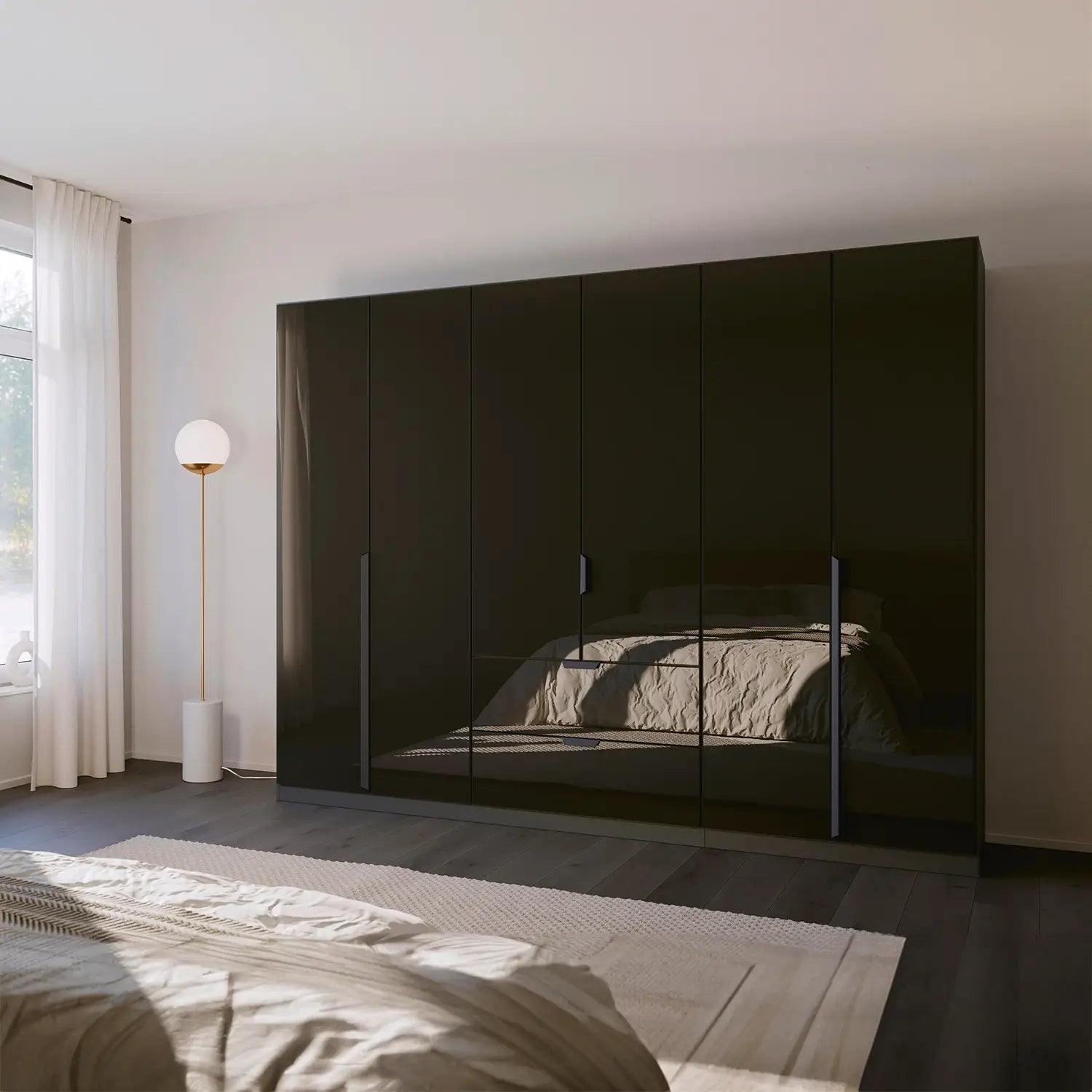 Rauch Mulheim 6 Door Basalt Glass Wardrobe and Drawers - lifestyle 