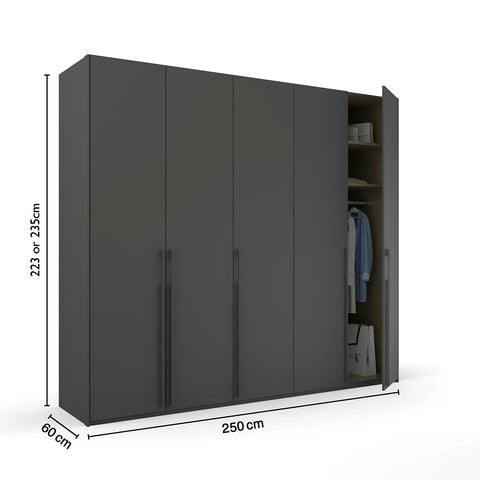 Kacey Pure 5 Door 251cm Wide Wardrobe