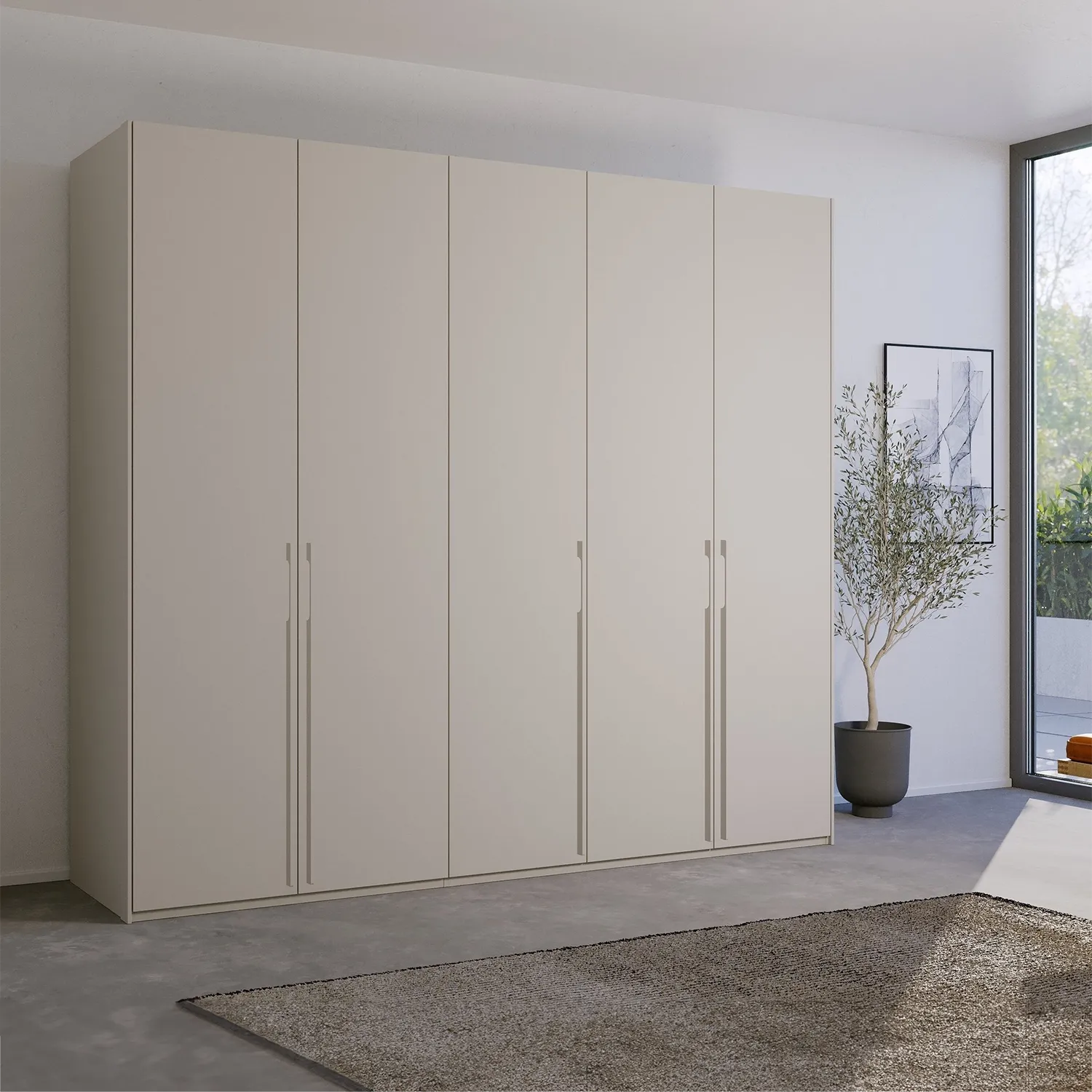 Kacey Pure 5 Door 251cm Wide Wardrobe