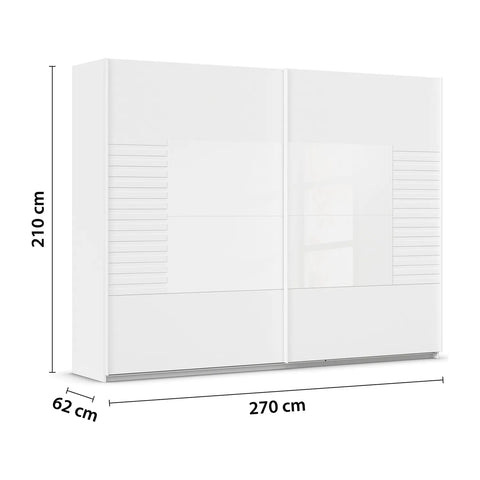 Novaro White Sliding Door Wardrobe