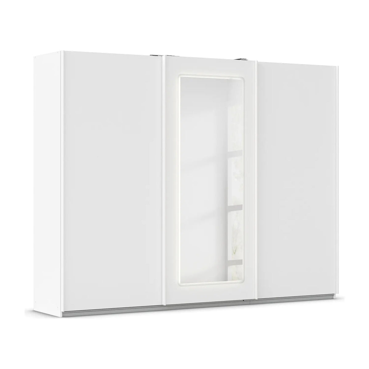 Rauch Serenity 271cm Large White 3 Door Sliding Wardrobe with Mirror & LED Light