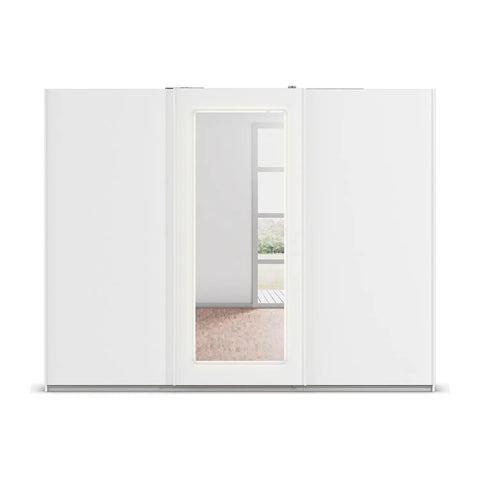 Serenity White Large 3 Door Sliding Wardrobe with Mirror & LED Light