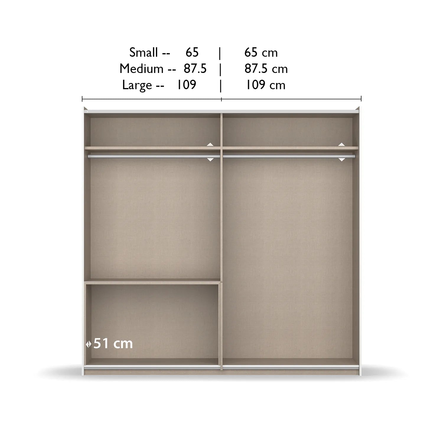 Elara Sliding Door Wardrobe with Drawers - Metallic Handles