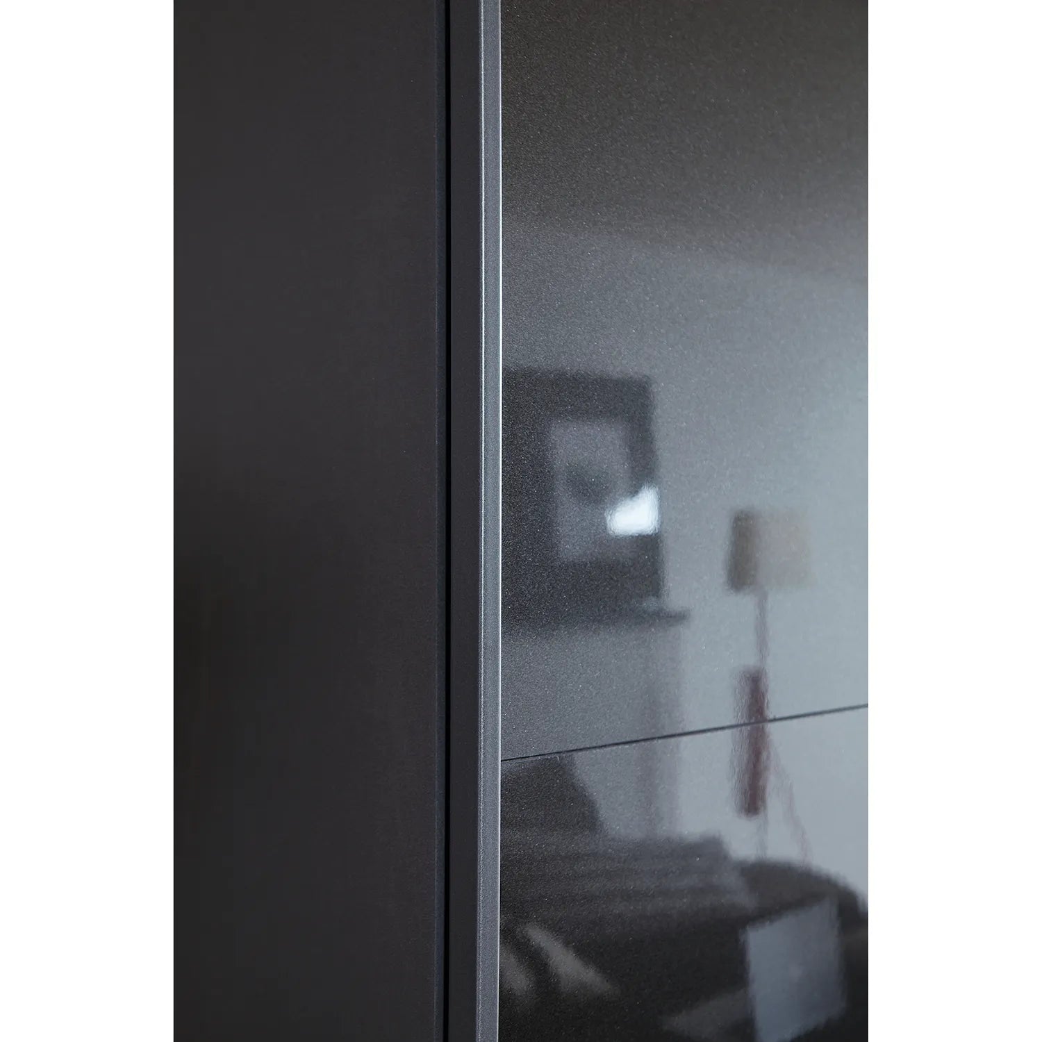 Elara Sliding Door Wardrobe with Drawers - Metallic Handles