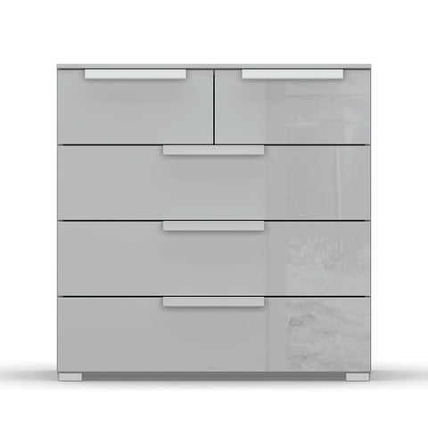 Rauch Perth 5 Drawer Silk Grey Glass Chest