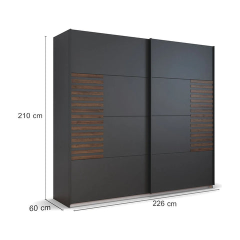 Vestro Metallic Grey Sliding Door Wardrobe