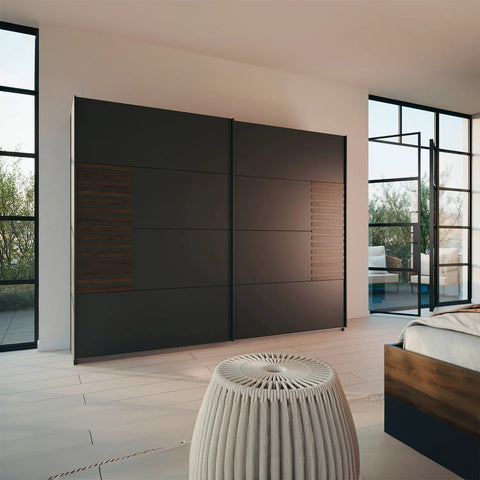 Vestro Metallic Grey Sliding Door Wardrobe