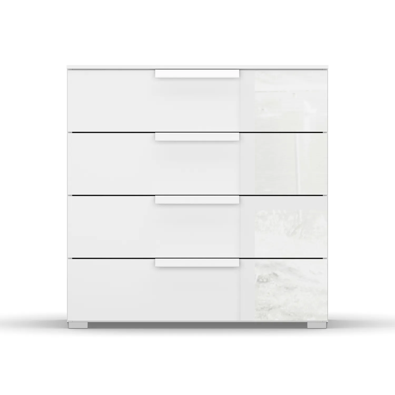 Rauch Perth 4 Drawer White Glass Wide Chest