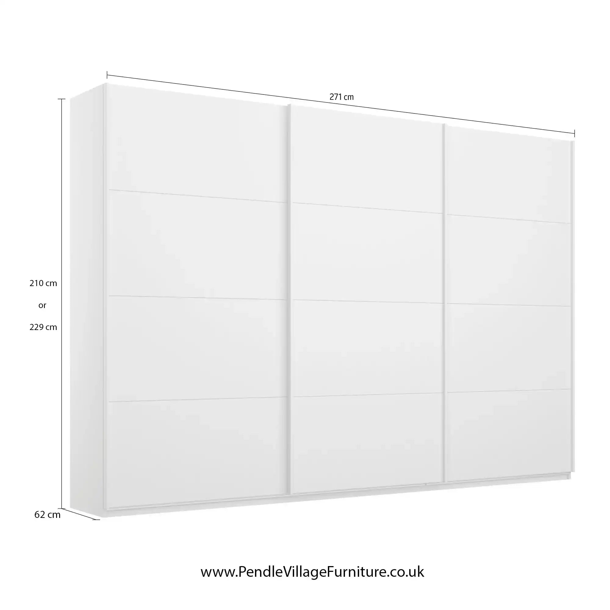 Rauch Forms Metallic Grey & Mirror 3 Door Sliding Wardrobe - Pendle Village Furniture